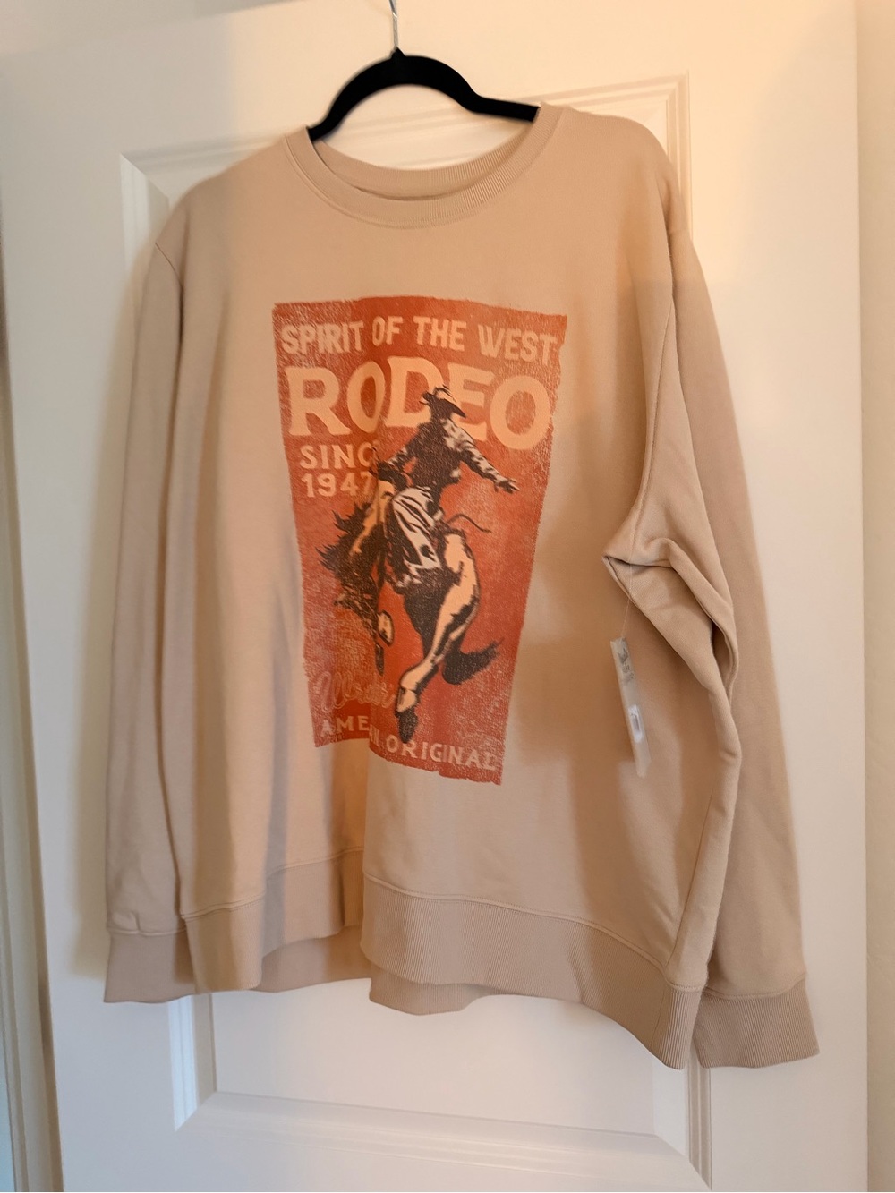 Rodeo Graphic Crewneck Sweatshirt - Beige